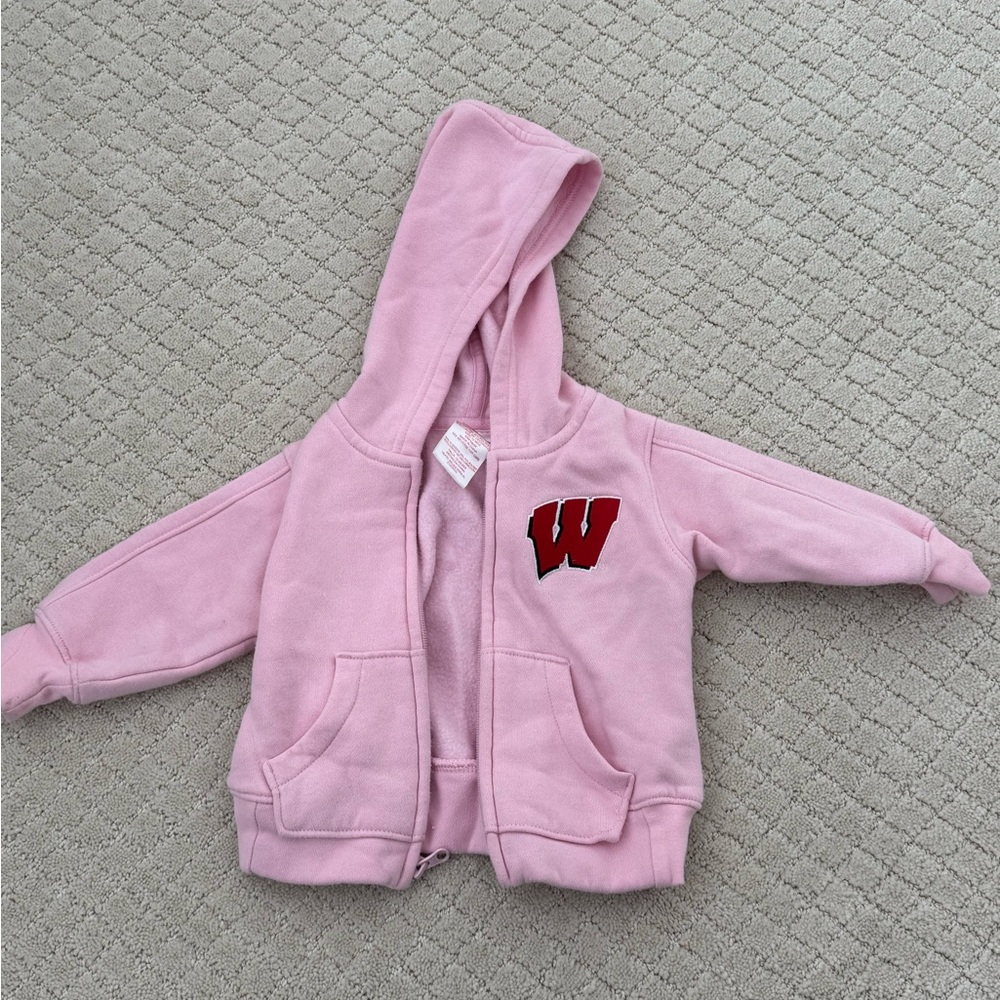 Wisconsin Badgers Pink Zip-Up Hoodie